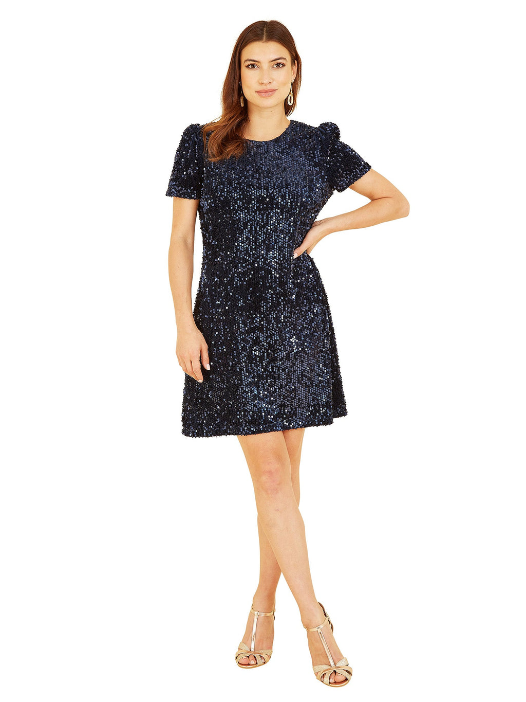 Mela Navy Sequin Tunic Dress - QHA UK