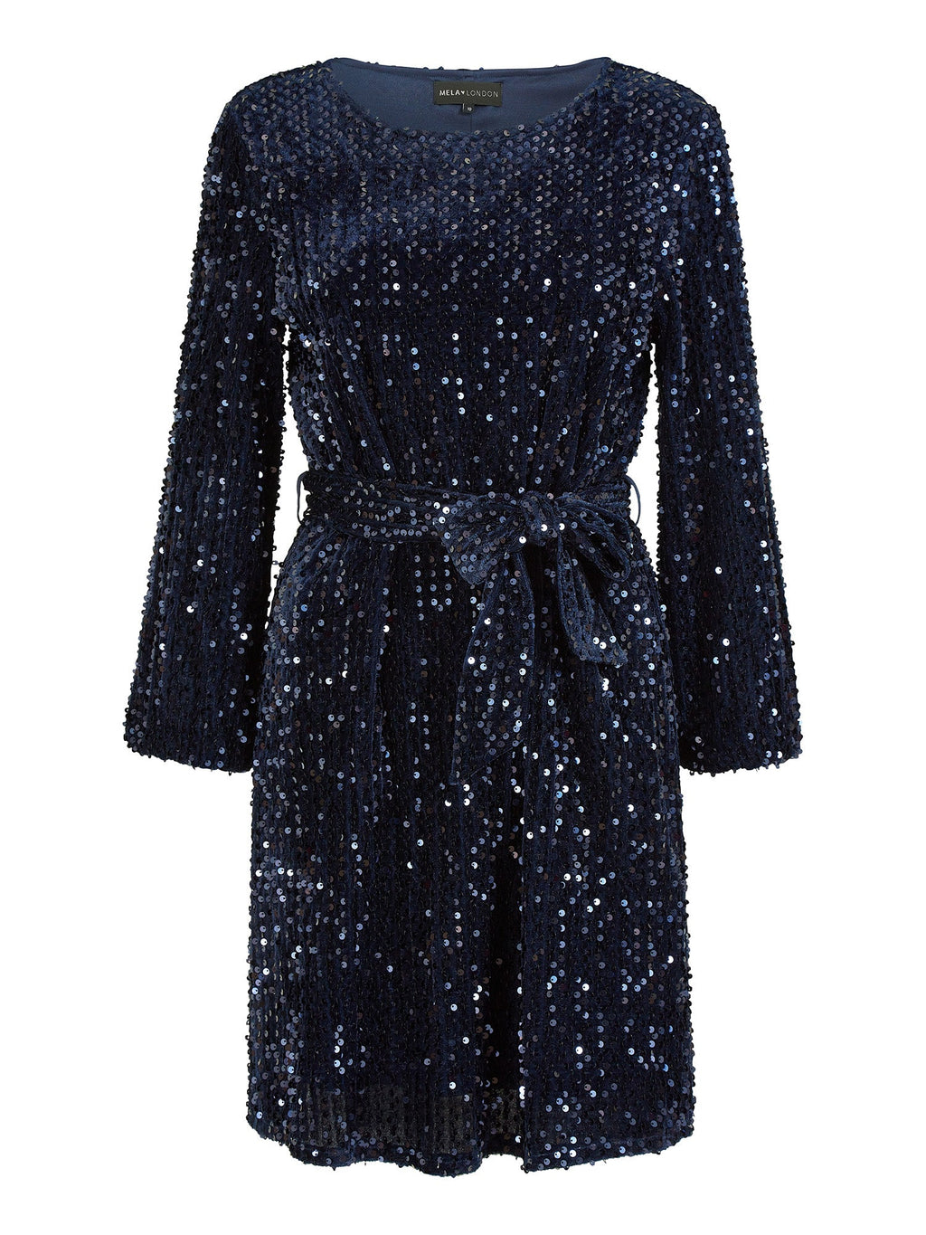 Mela Navy Sequin Smock Dress - QHA UK
