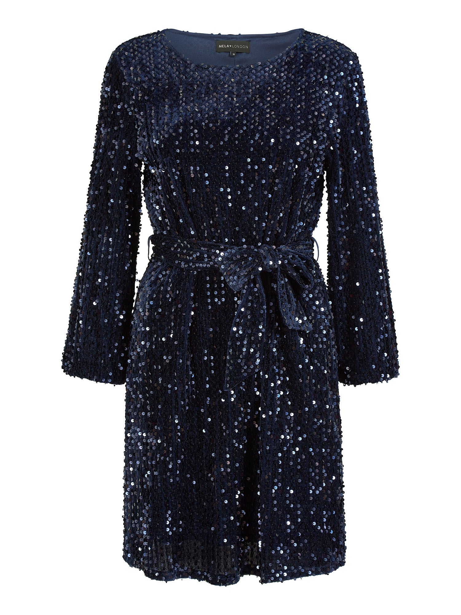 Mela Navy Sequin Smock Dress - QHA UK