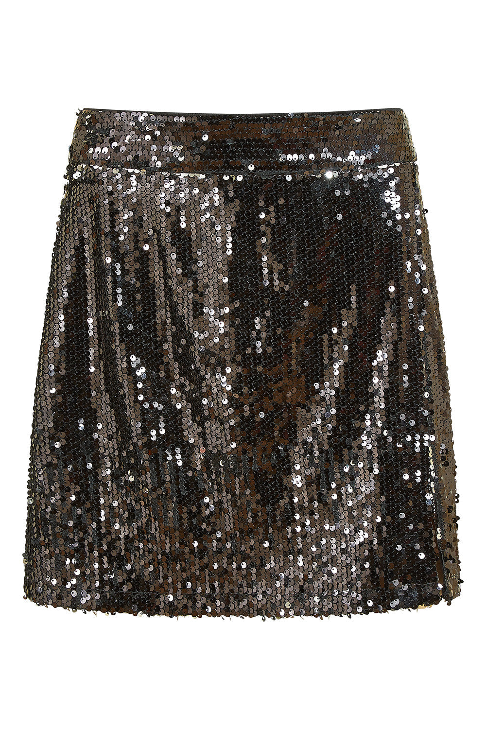 Mela Black Sequin Mini Skirt - QHA UK