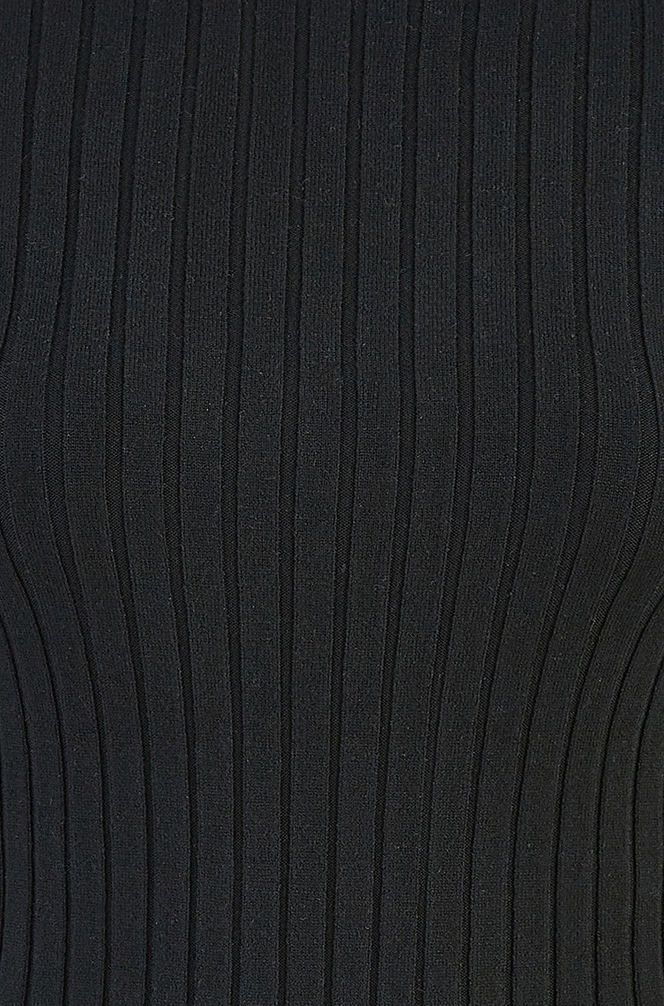 Yumi Black Ribbed Knit Roll Neck Jumper Supersoft Stretch Autumn Winter Top