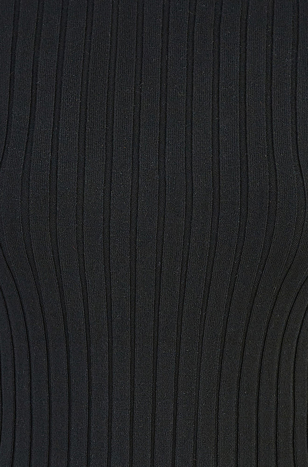 Yumi Black Ribbed Knit Roll Neck Jumper