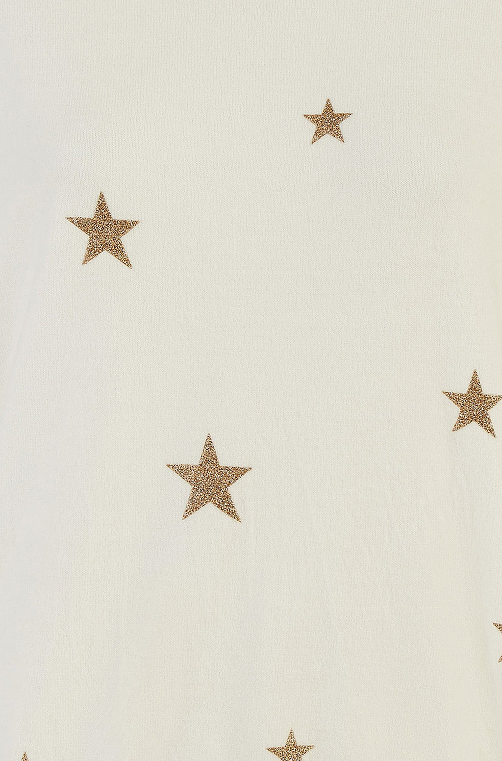 Yumi Cream Gold Foil Star Print Relaxed Fit Jumper - QHA UK