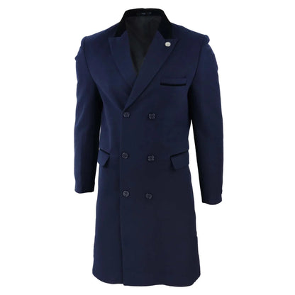TruClothing Men's 3/4 Double Breasted Wool Overcoat Peaky Blinders