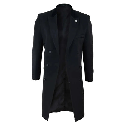 TruClothing Men's 3/4 Double Breasted Wool Overcoat Peaky Blinders