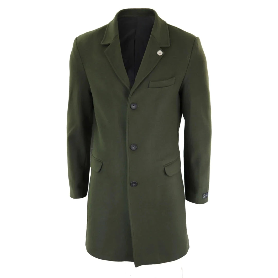 TruClothing Men's Classic Long Wool Overcoat
