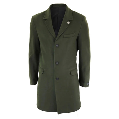 TruClothing Men's Classic Long Wool Overcoat