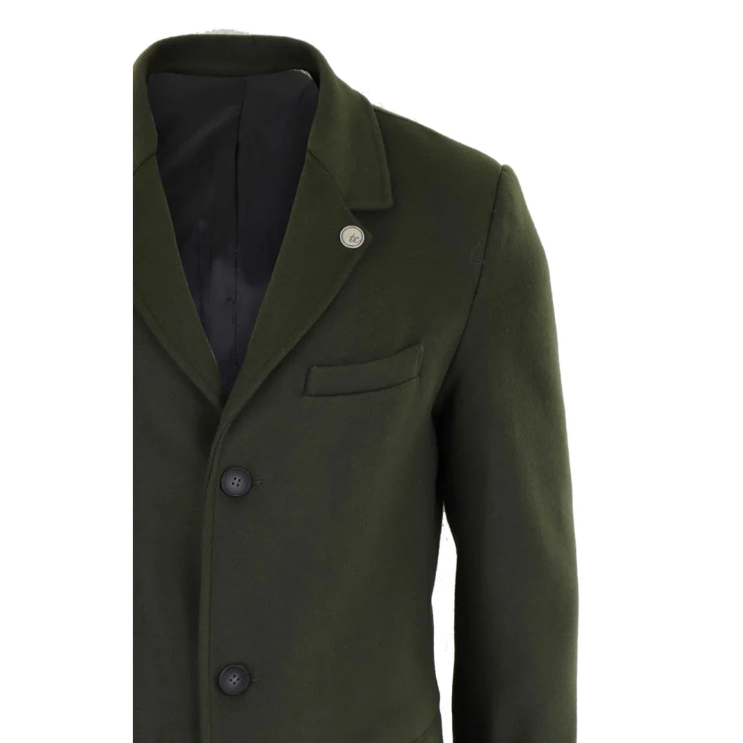 TruClothing Men's Classic Long Wool Overcoat