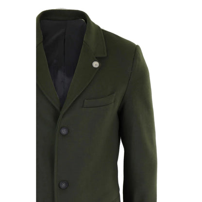 TruClothing Men's Classic Long Wool Overcoat