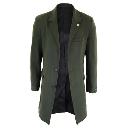 TruClothing Men's Classic Long Wool Overcoat