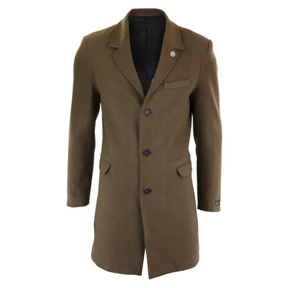 TruClothing Men's Classic Long Wool Overcoat
