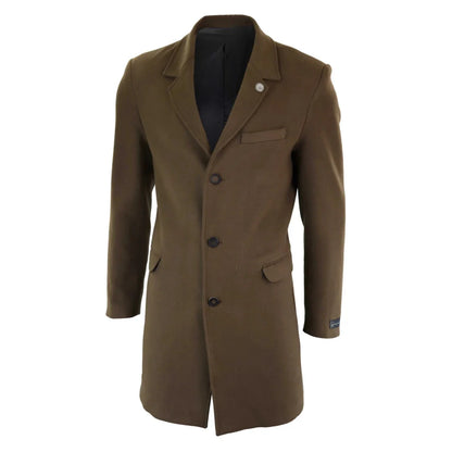 TruClothing Men's Classic Long Wool Overcoat