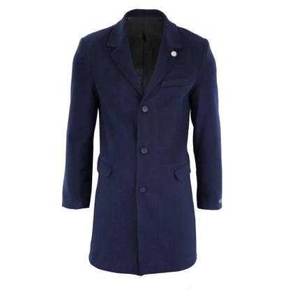 TruClothing Men's Classic Long Wool Overcoat