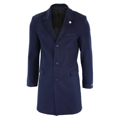TruClothing Men's Classic Long Wool Overcoat