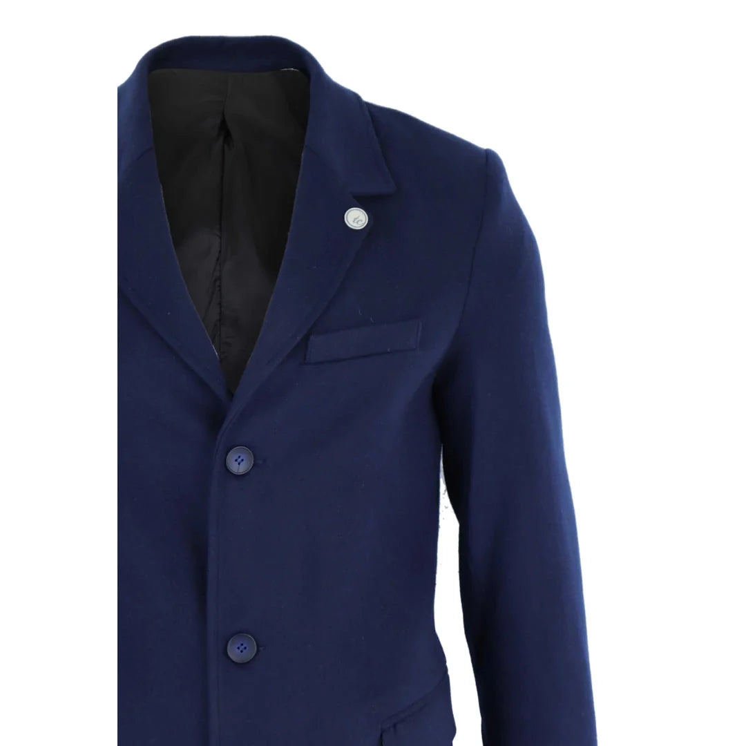 TruClothing Men's Classic Long Wool Overcoat