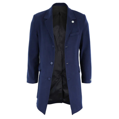 TruClothing Men's Classic Long Wool Overcoat