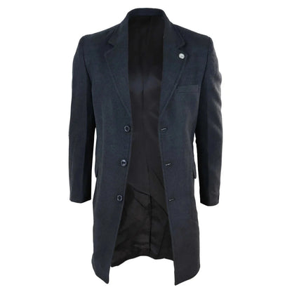 TruClothing Men's Classic Long Wool Overcoat