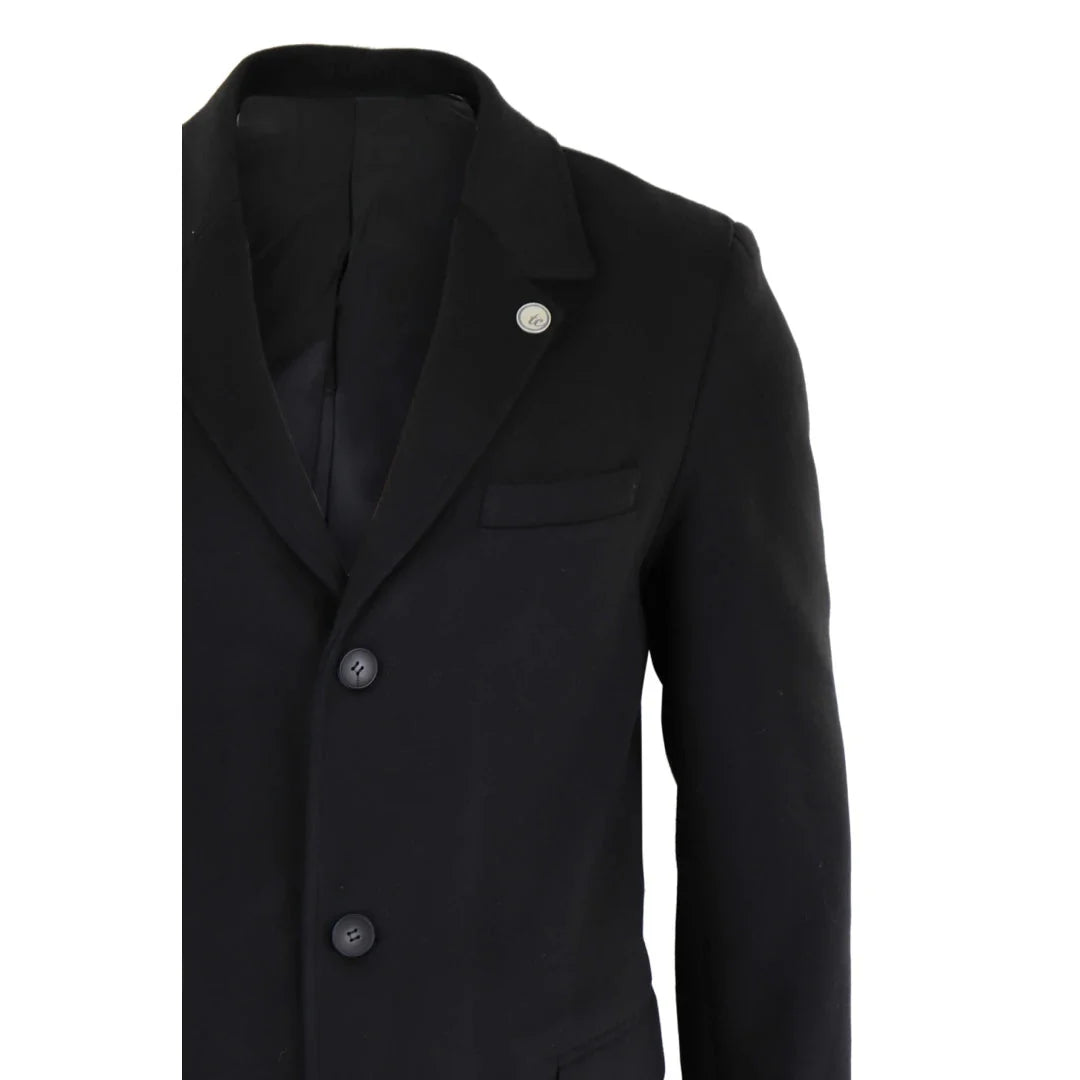 TruClothing Men's Classic Long Wool Overcoat
