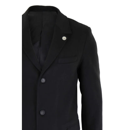 TruClothing Men's Classic Long Wool Overcoat