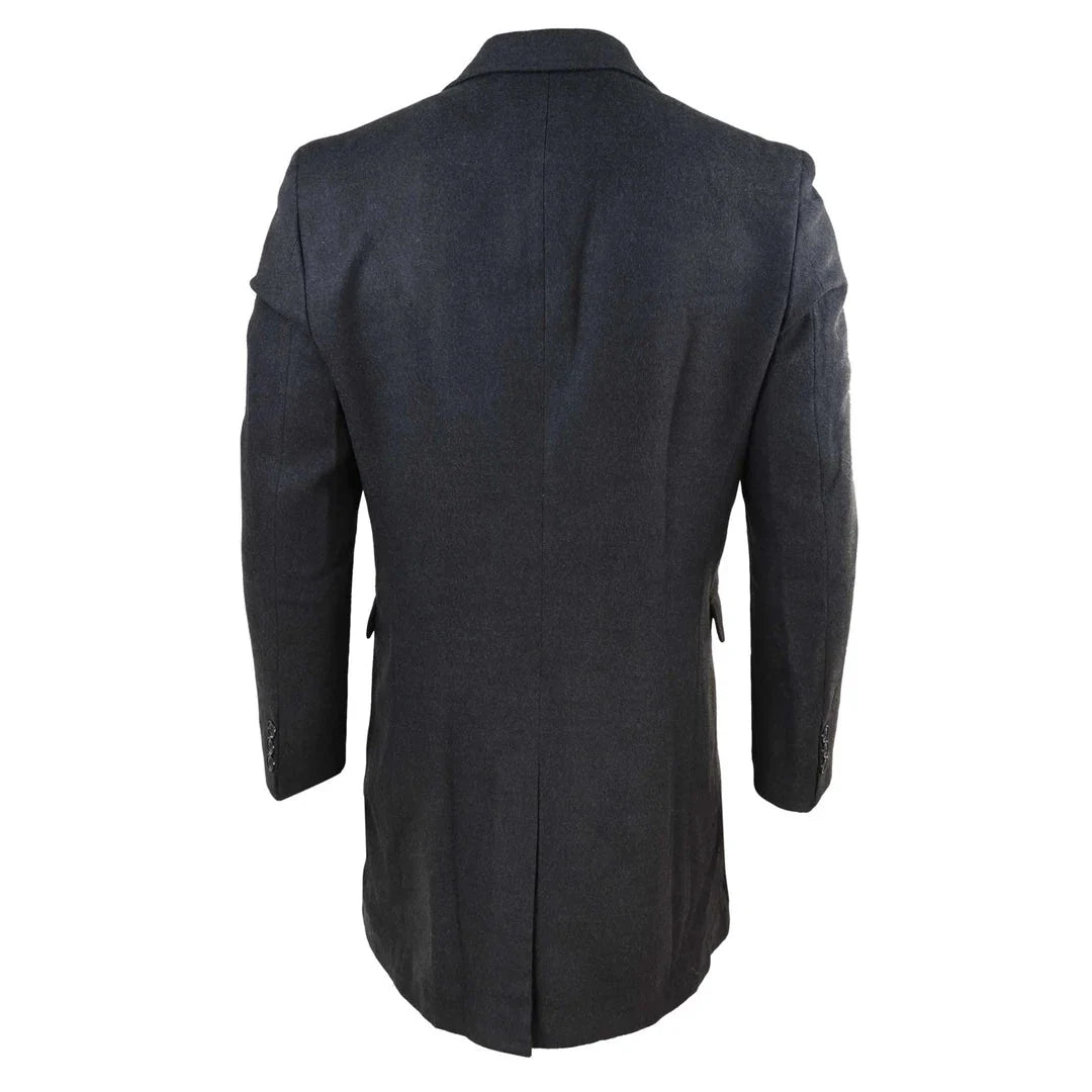 TruClothing Men's Classic Long Wool Overcoat
