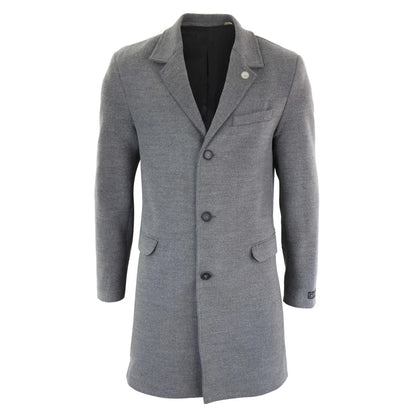 TruClothing Men's Classic Long Wool Overcoat