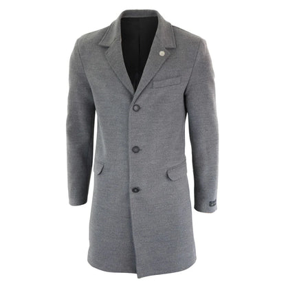 TruClothing Men's Classic Long Wool Overcoat