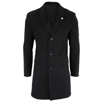TruClothing Men's Classic Long Wool Overcoat