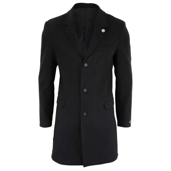 TruClothing Men's Classic Long Wool Overcoat