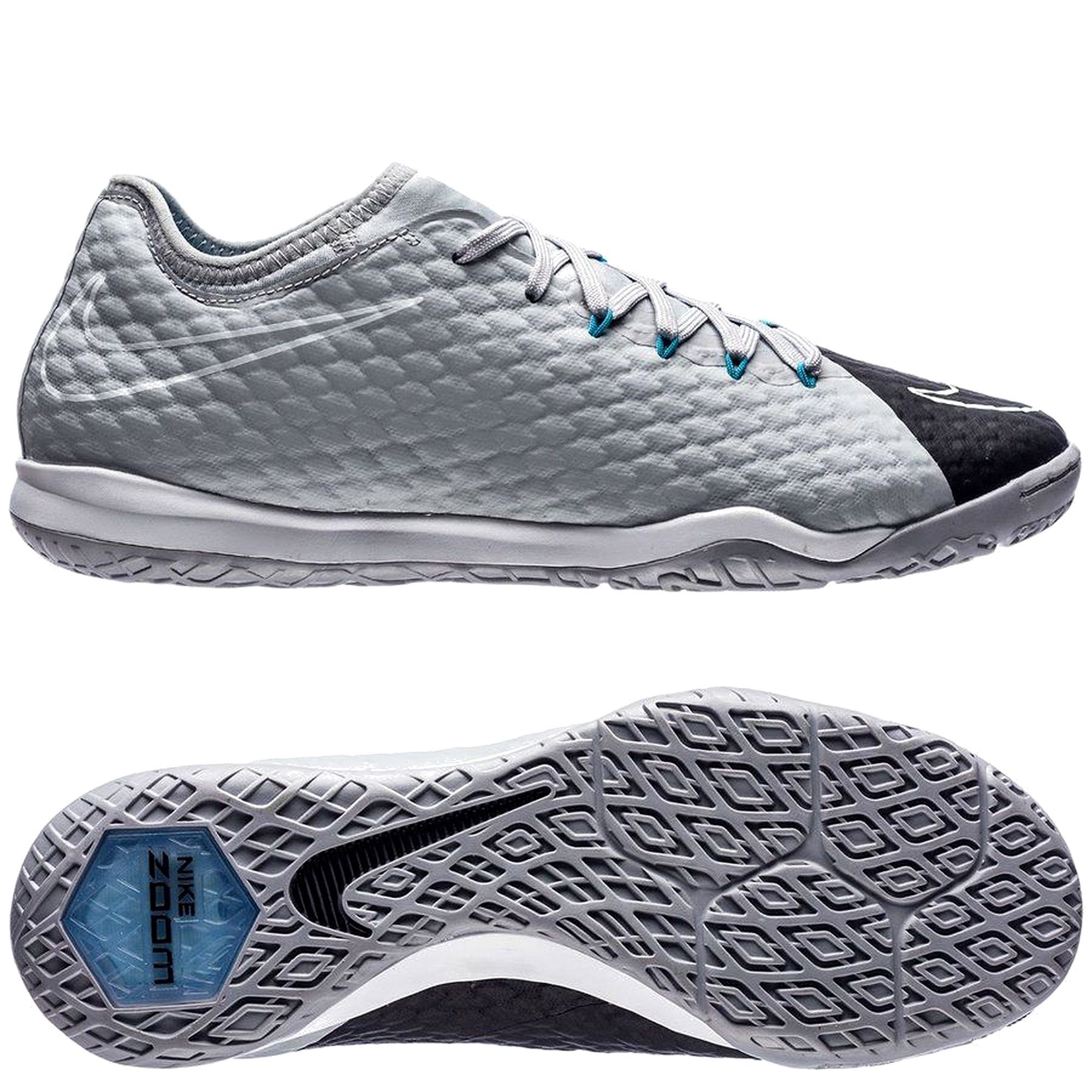 Nike Mens HypervenomX Finale II IC Indoor Football Boots Grey Blue 852572-004