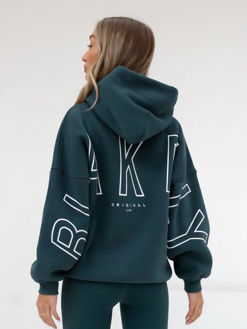 Fashionable printed thick versatile long sleeved loose hooded hip-hop hoodie