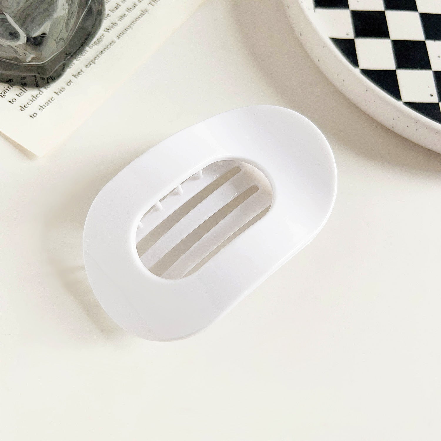 Flat Oval Barrettes Back Head Updo Hair Claw