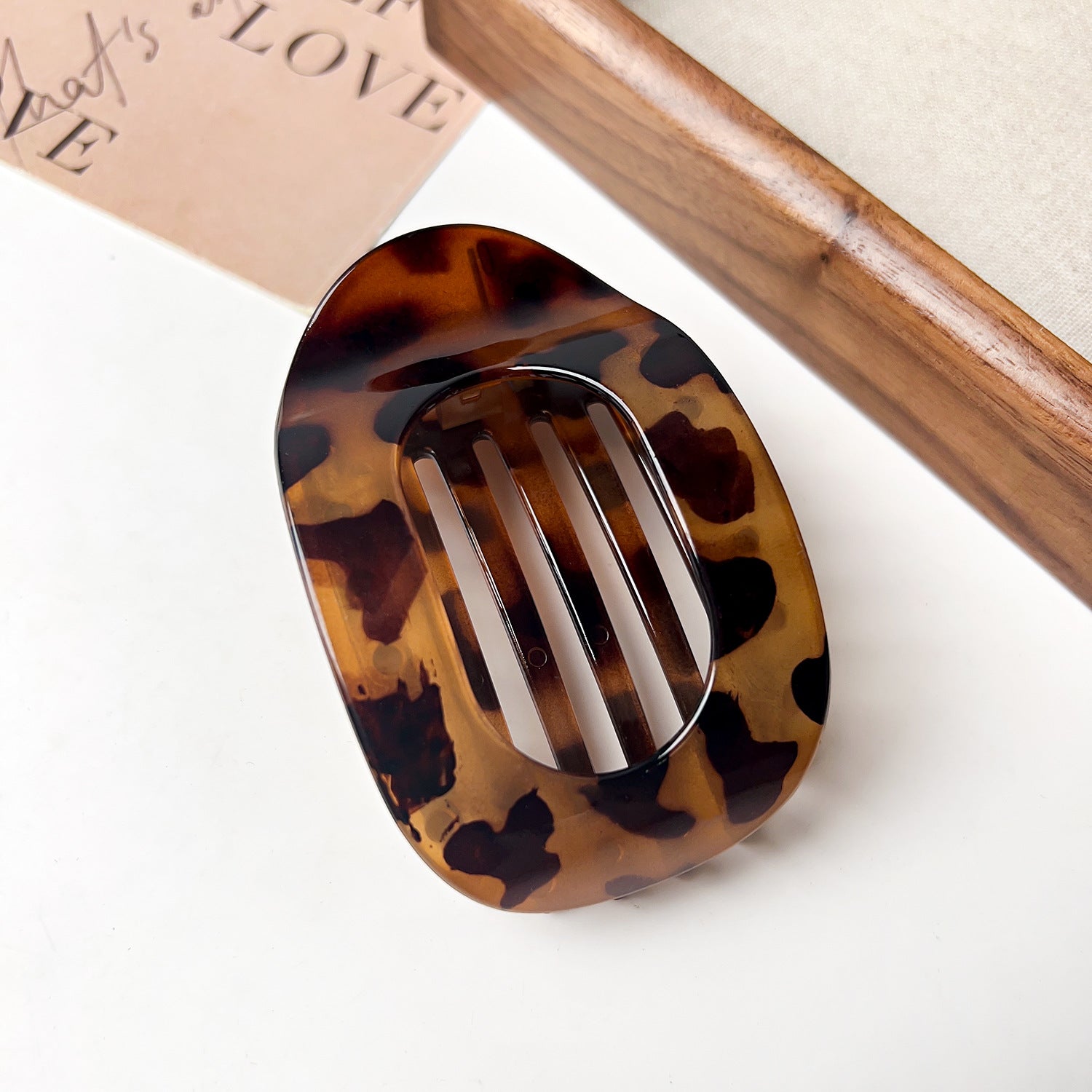 Flat Oval Barrettes Back Head Updo Hair Claw