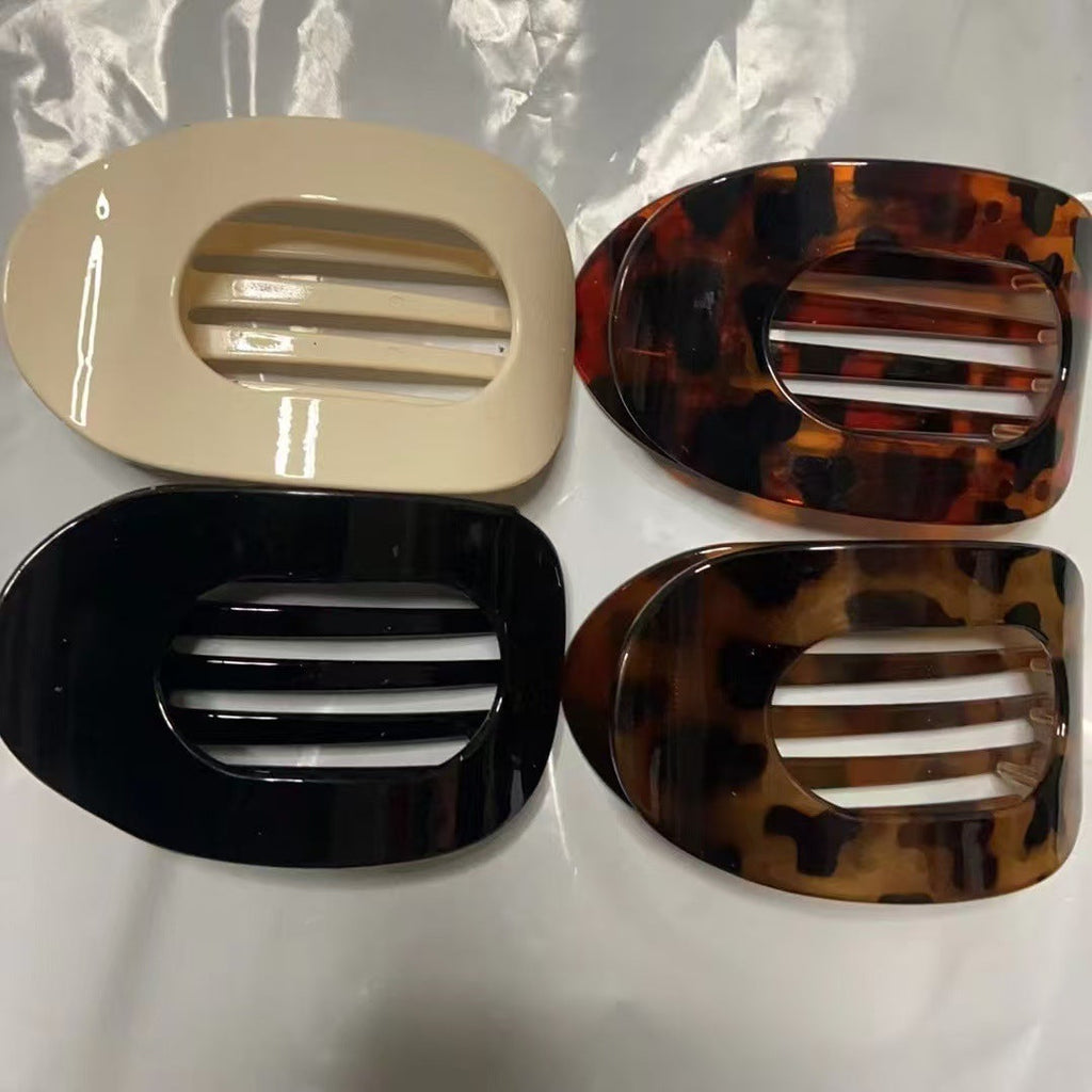 Flat Oval Barrettes Back Head Updo Hair Claw