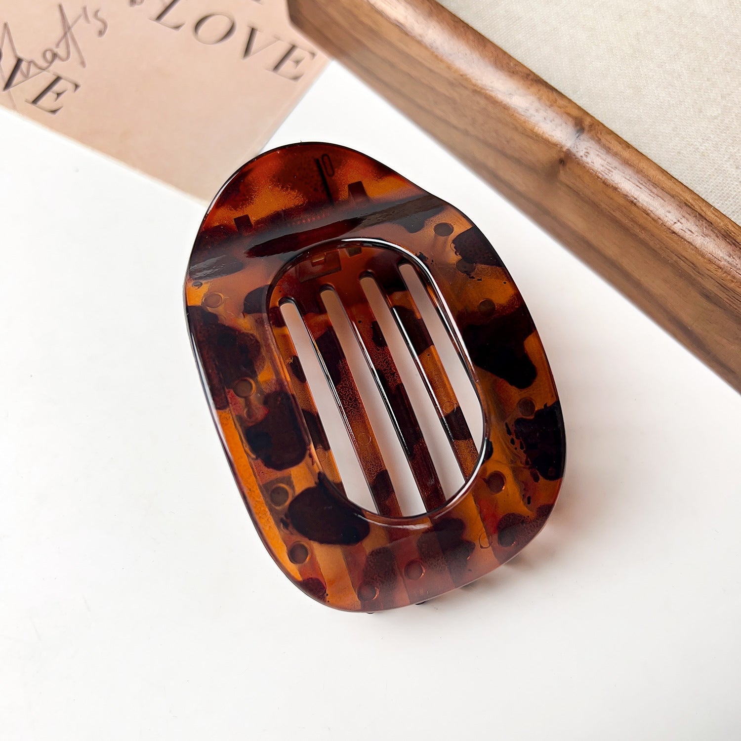 Flat Oval Barrettes Back Head Updo Hair Claw