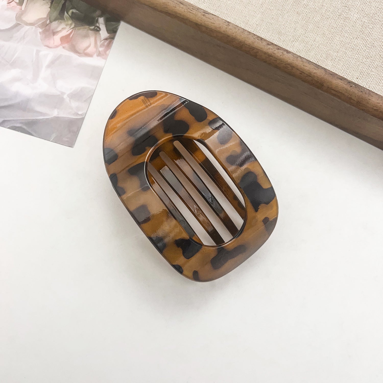 Flat Oval Barrettes Back Head Updo Hair Claw