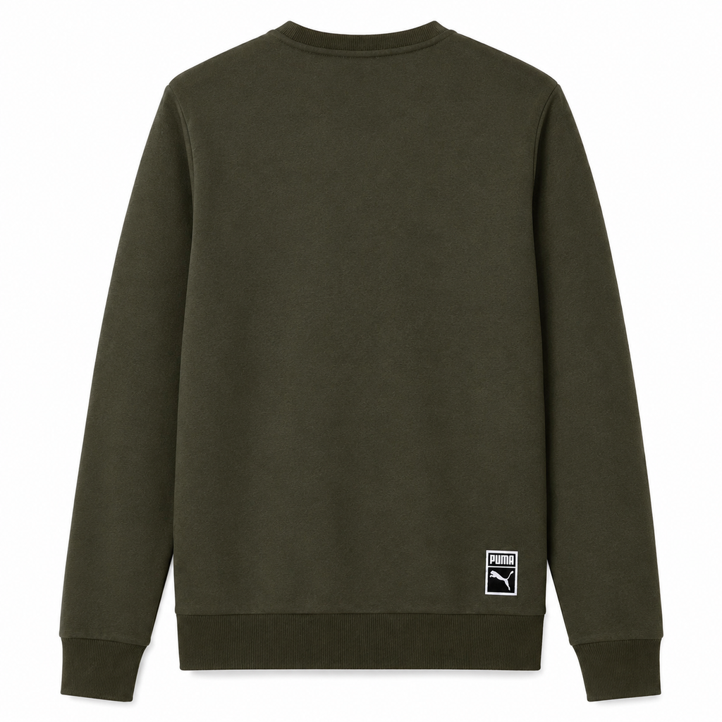 Puma Mens Archive Embossed Logo Crew Sweatshirt Olive Night 573306