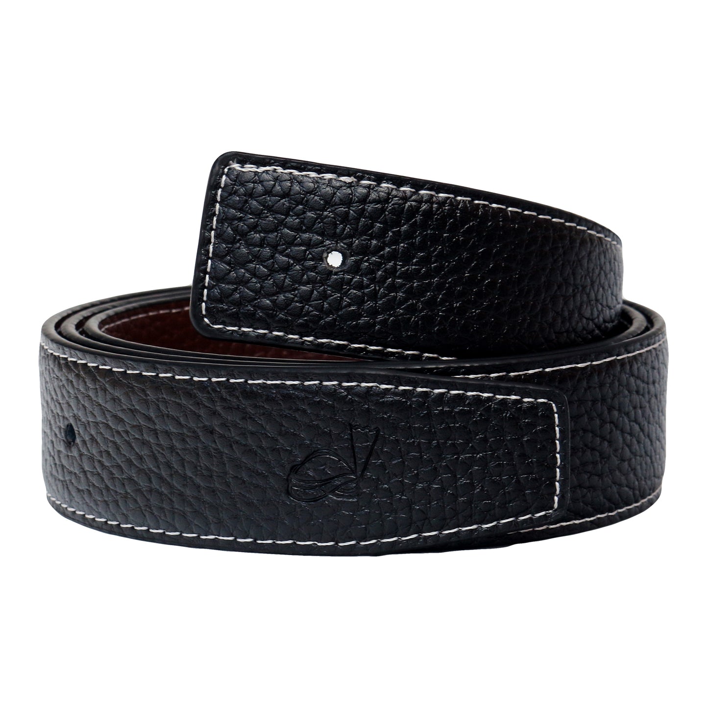 QHA Unisex Reversible Leather Belt Strap – Black & Brown, Pebbled, 34mm Q11
