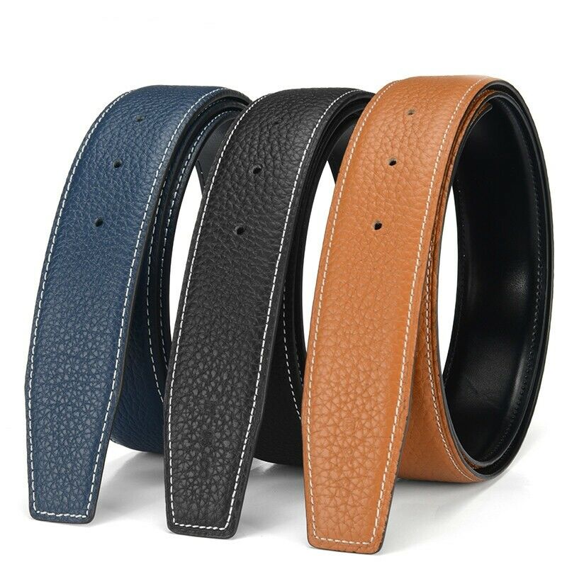 QHA Mens Leather Belts Genuine Replacement Belt Strap for H Buckle 32mm Wide Q03