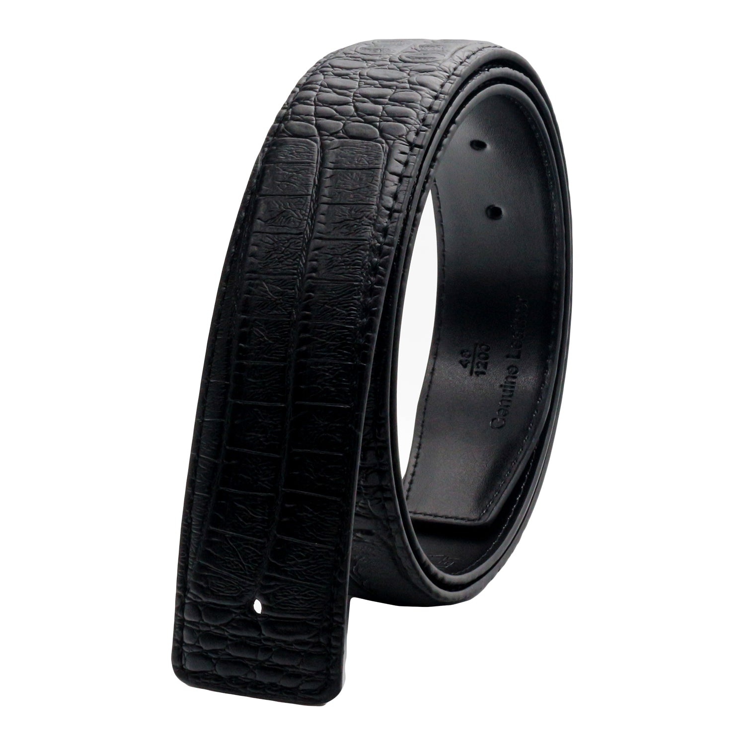 QHA Mens Leather Belts Replacement Belt Strap for Men Jeans No Buckle 38mm Wide Q04