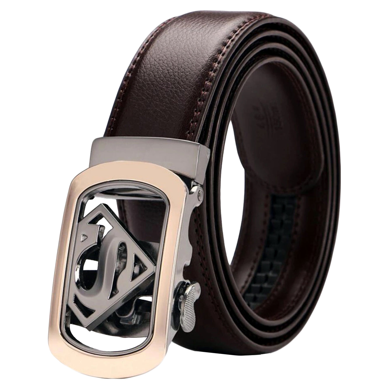 Ceintures en cuir QHA pour hommes Superman, boucle de ceinture à cliquet automatique pour super-héros, Q07
