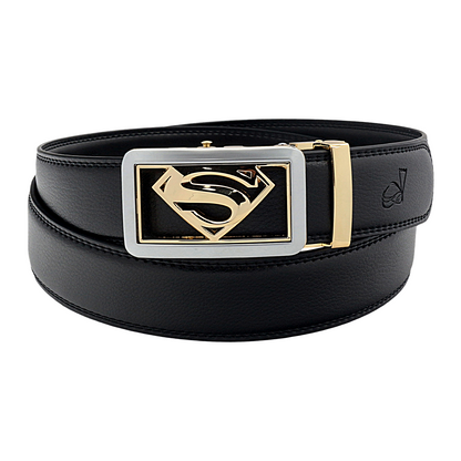 QHA Men's Ratchet Leather Belt – 35mm, Automatic Buckle, No Holes, 5 Colours Q07