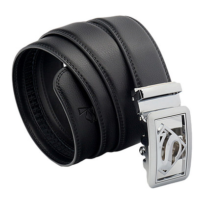 QHA Men's Ratchet Leather Belt – 35mm, Automatic Buckle, No Holes, 5 Colours Q07