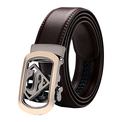 QHA Men's Ratchet Leather Belt – 35mm, Automatic Buckle, No Holes, 5 Colours Q07