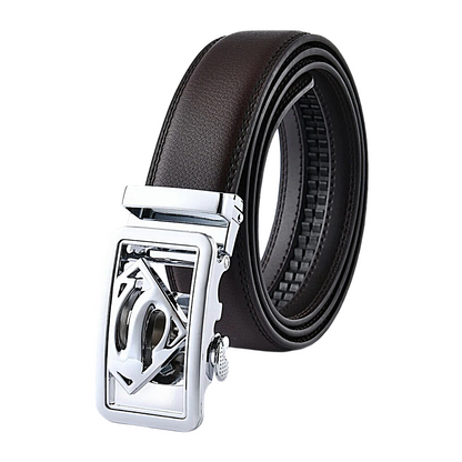 QHA Men's Ratchet Leather Belt – 35mm, Automatic Buckle, No Holes, 5 Colours Q07