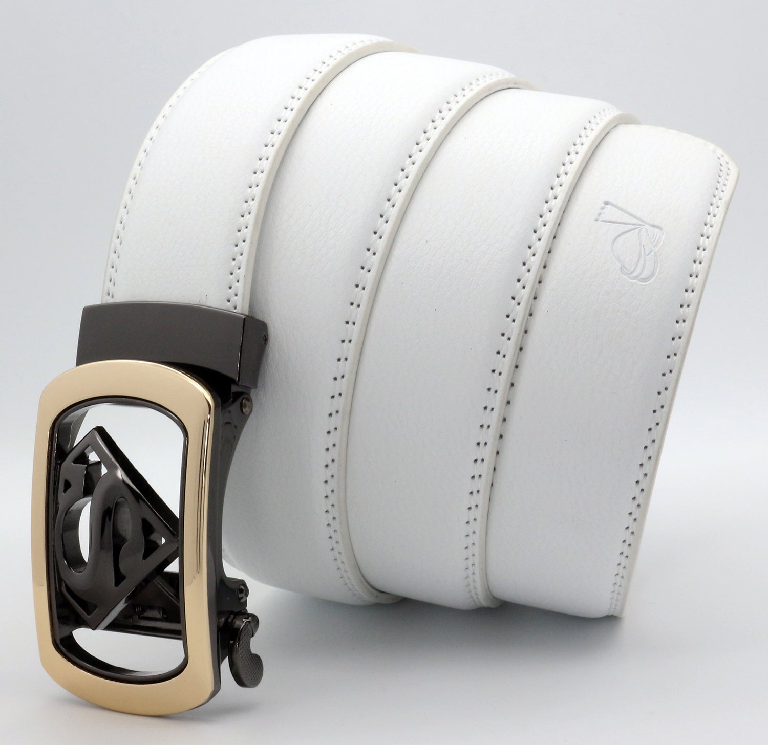Ceintures en cuir QHA pour hommes Superman, boucle de ceinture à cliquet automatique pour super-héros, Q07