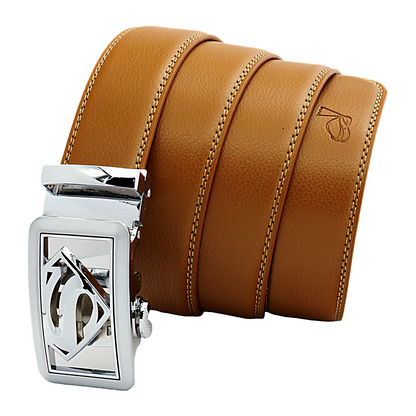 QHA Men's Ratchet Leather Belt – 35mm, Automatic Buckle, No Holes, 5 Colours Q07