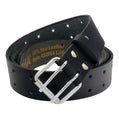 QHA Men's Genuine Leather Belt Double Pin Buckle Snap-On Black Brown 32"–60"