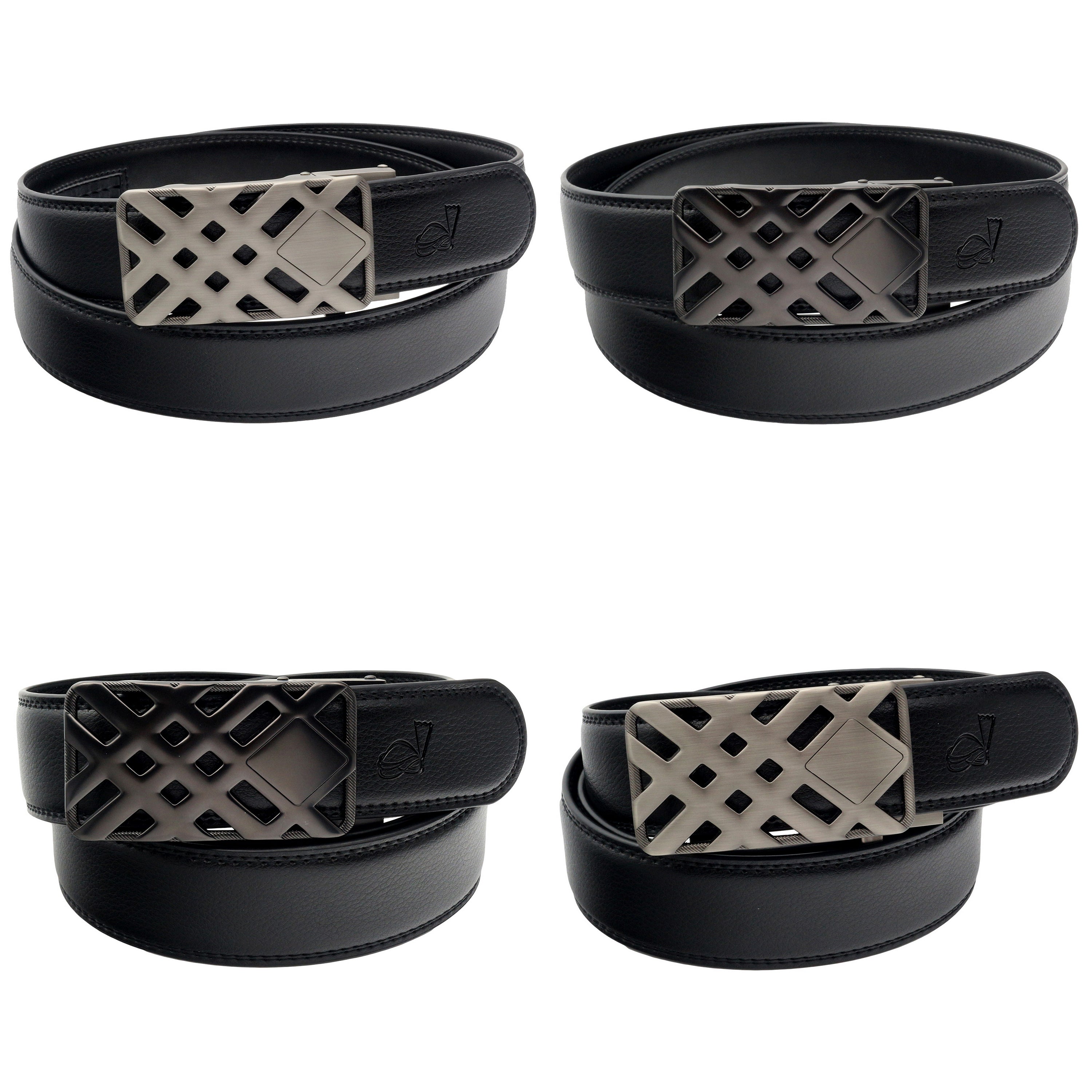 QHA Mens Ratchet Leather Belt Designer Automatic Buckle 35mm Wide Q23