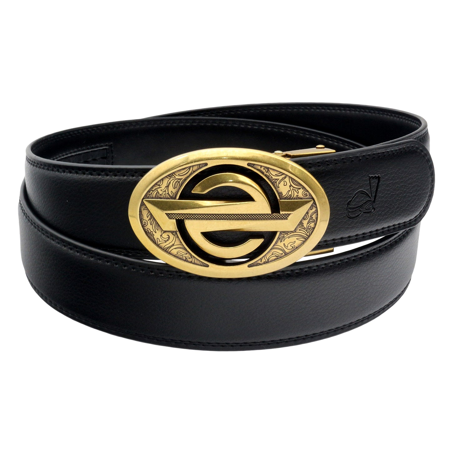 QHA Mens Ratchet Leather Belt Automatic Buckle 35mm Wide Q28