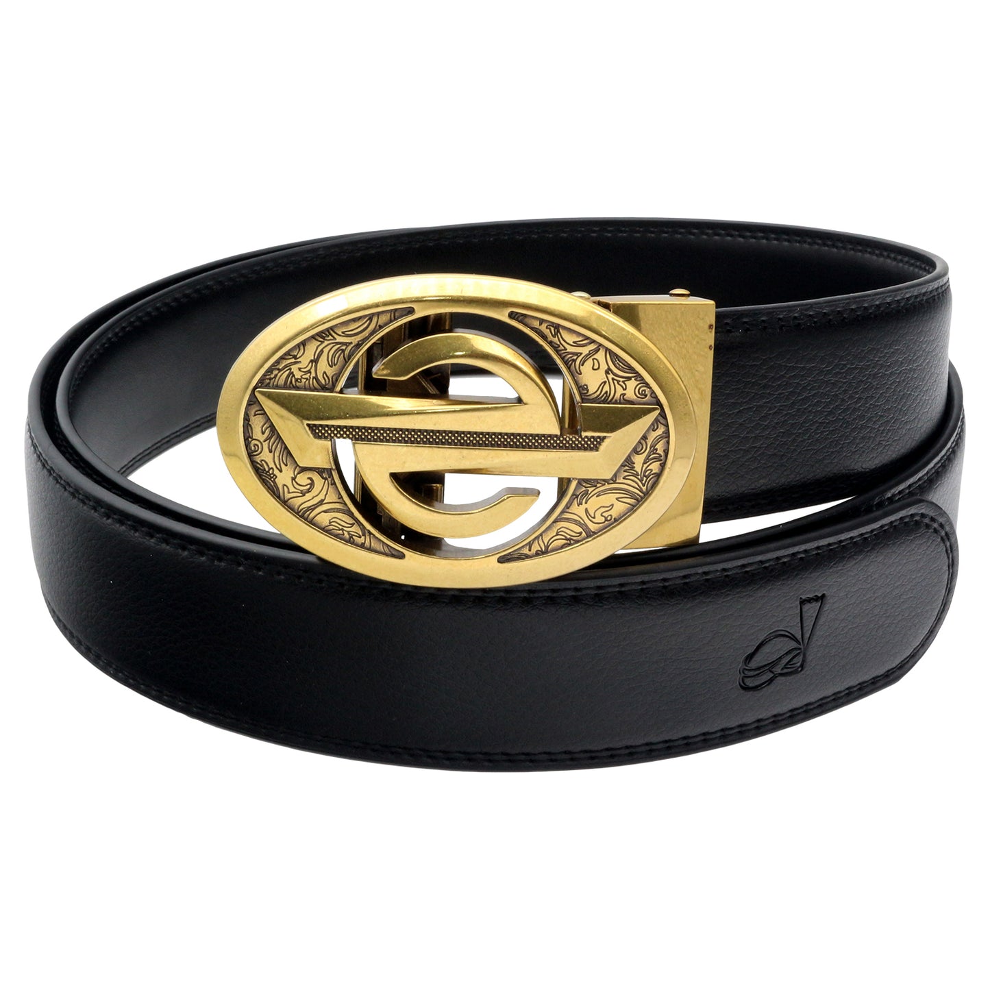 QHA Mens Ratchet Leather Belt Automatic Buckle 35mm Wide Q28